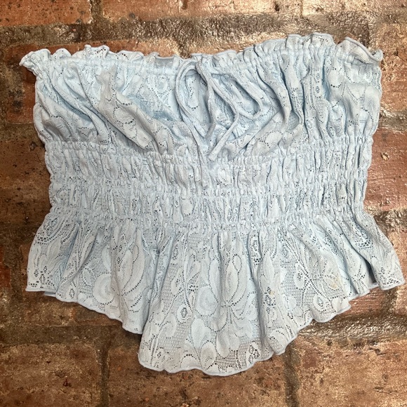 Light Blue Free People Halter Top - Picture 3 of 5